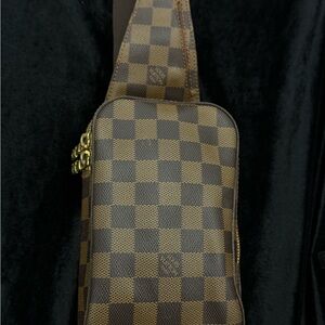 Checkered Brown Sling Bag